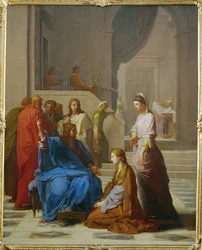Jesús en casa de Marta y María (pintura sobre lienzo)