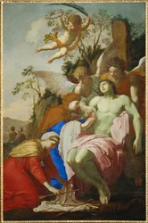 San Sebastián atendido por Santa Irene (pintura sobre lienzo)