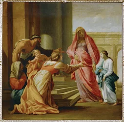 La Virgen María llevada al templo (pintura sobre lienzo)