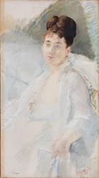 La convaleciente. Retrato de una mujer de blanco, 1877-1878