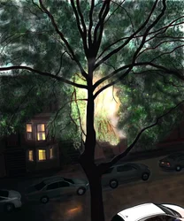 After Rain, First Light, Brooklyn (arte digital)