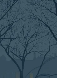 Atardecer azul, febrero de 2025 (arte digital)