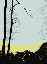 Cardenal en el árbol (arte digital)