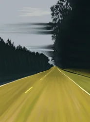 Conduciendo hacia Columbia, Carolina del Sur, 2025 (arte digital)