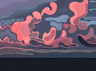 Océano y nubes, Brooklyn (arte digital)