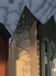 Sombra de árboles sobre edificio, 2025