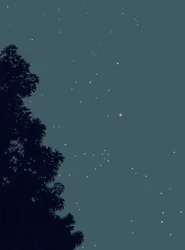 Árbol y estrellas de noche, 2025 (arte digital)