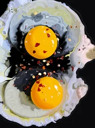 Dos huevos fritos en una sartén, Brooklyn (arte digital)