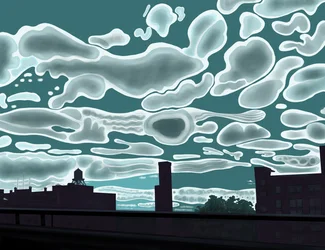 Vista desde la autopista Bruckner (arte digital)
