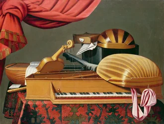 Naturaleza muerta con instrumentos musicales