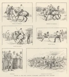 Bocetos en el Torneo Militar Real, Agricultural Hall, Islington
