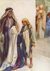 El Niño Jesús encontrado en el Templo (litografía en color)