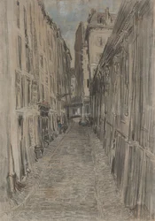 Calle en París (pastel sobre lienzo)