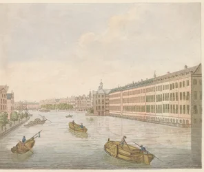 Vista del Binnen-Amstel, hacia 1810-1813 Vue du Blaauwe-Brug, premio de l