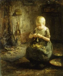 Un Niño Pelando Patatas