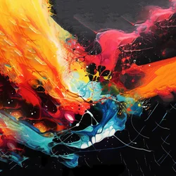 Pintura acrílica abstracta, decoración de pared de salón, impresión por encargo