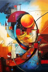 Pintura al óleo abstracta geométrica, impresiones artísticas y pósteres de calidad