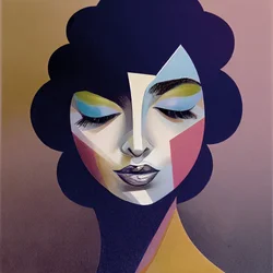 Cara de niña abstracta, decoración de pared de pasillo, impresiones enmarcadas en lienzo y pósters