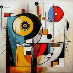 Patrones abstractos neo dadaístas, estilo de obra dadaísta, impresión de Arte mural