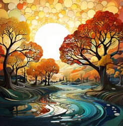 Venta de cuadros de paisajes fantásticos y árboles, Wall Art | Impresiones en lienzo