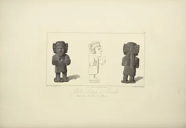 Ídolos Aztecas en Basalto, ilustración de 