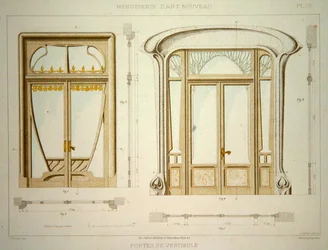 Diseños para puertas de vestíbulo, ilustración de 