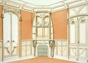 Diseño de interiores para un comedor, ilustración de Menuiserie d