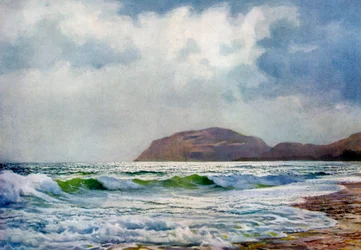 Un día tormentoso cerca de Llandudno, Gales