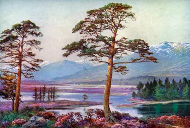 En Loch Tulla, Black Mount, Argyllshire, Escocia, 1924-1926