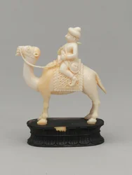 Caballo negro, pieza de ajedrez, India, hacia 1820
