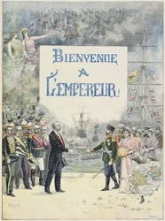 Bienvenida al Emperador y la Emperatriz de Rusia, ilustración del suplemento ilustrado de Le Petit Journal, 4 de octubre de 1896