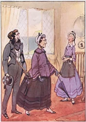 Salieron altivamente de la cabaña, ilustración de David Copperfield, 1914