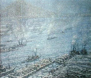 East River, Nueva York, invierno