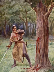 La Gerusalemme Liberata de Torquato Tasso: Canto XIII, estrofa 41 (litografía en color)