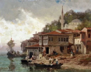 Constantinopla, borde del Bósforo, costa de Asia