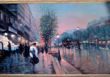Vista de los Grandes Bulevares de París. Siglo XX. 1900. Colección privada
