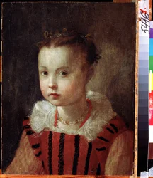 ""retrato de una niña"" Niño ricamente vestido. Pintura de Federico Fiori Barocci o Baroccio (circa 1535-1612) Galería de Arte Regional Deineka, Kursk Rusia