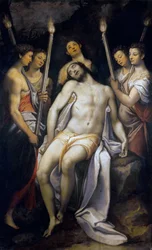 Cristo muerto sostenido por ángeles, 1566-1568