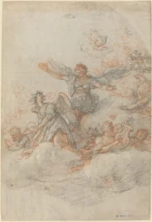 Ángeles y putti en las nubes