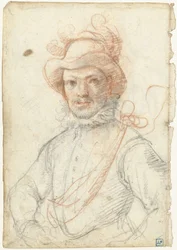 Retrato de un guerrero, con sombrero emplumado