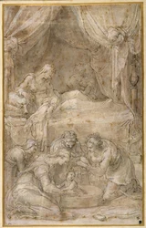 El nacimiento de la Virgen, después de Taddeo Zuccaro