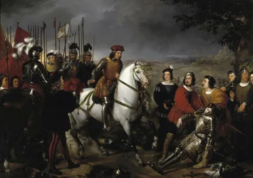Spanish: El Gran Capitán recorriendo el campo de la batalla de Ceriñola Gonzalo Fernández de Córdoba at the Battle of Cerignola
 or Spanish: El Gran Capitán tras la batalla de Ceriñola encuentra el cadáver de Luis de Armagnac Gonzalo Fernández de Córdoba