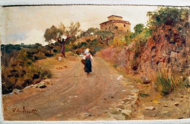 Campesino en la calle, ca 1900