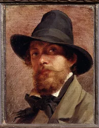Pintura ""Autorretrato"" de Feodor Andreyevich Bronnikov (1827-1902) 1856 State V. Tropinin-Museum, Moscú