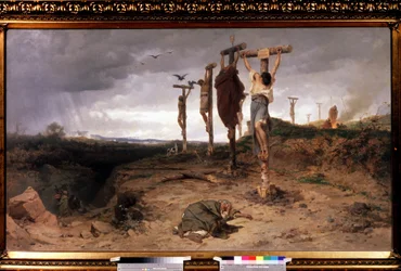 El campo maldito, lugar de ejecución en el Antiguo Imperio Romano. Pintura de Feodor Andreyevich Bronnikov (1827-1902), óleo sobre lienzo