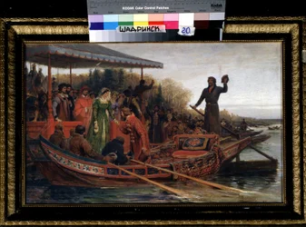 Recepción de la Gran Duquesa (Recepción de la Tsarevna). Pintura de Feodor Andreyevich Bronnikov (1827-1902), óleo sobre lienzo