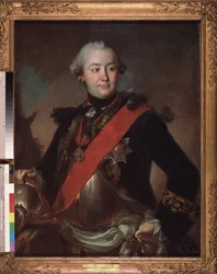 Retrato del dirigente militar y político, favorito de la emperatriz Catalina II (1729-1796), el conde Grigori Orlov (u Orloff)