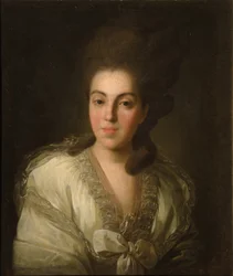 Retrato de la condesa Anna Alexandrovna Golitsyna 1739-1816, nacida baronesa Stroganova, 1777
