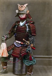Un samurái en armadura, Japón, 1882