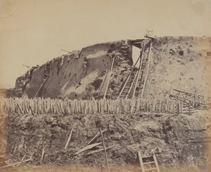 Ángulo del fuerte norte de Taku por donde entraron los franceses, 21 de agosto de 1860